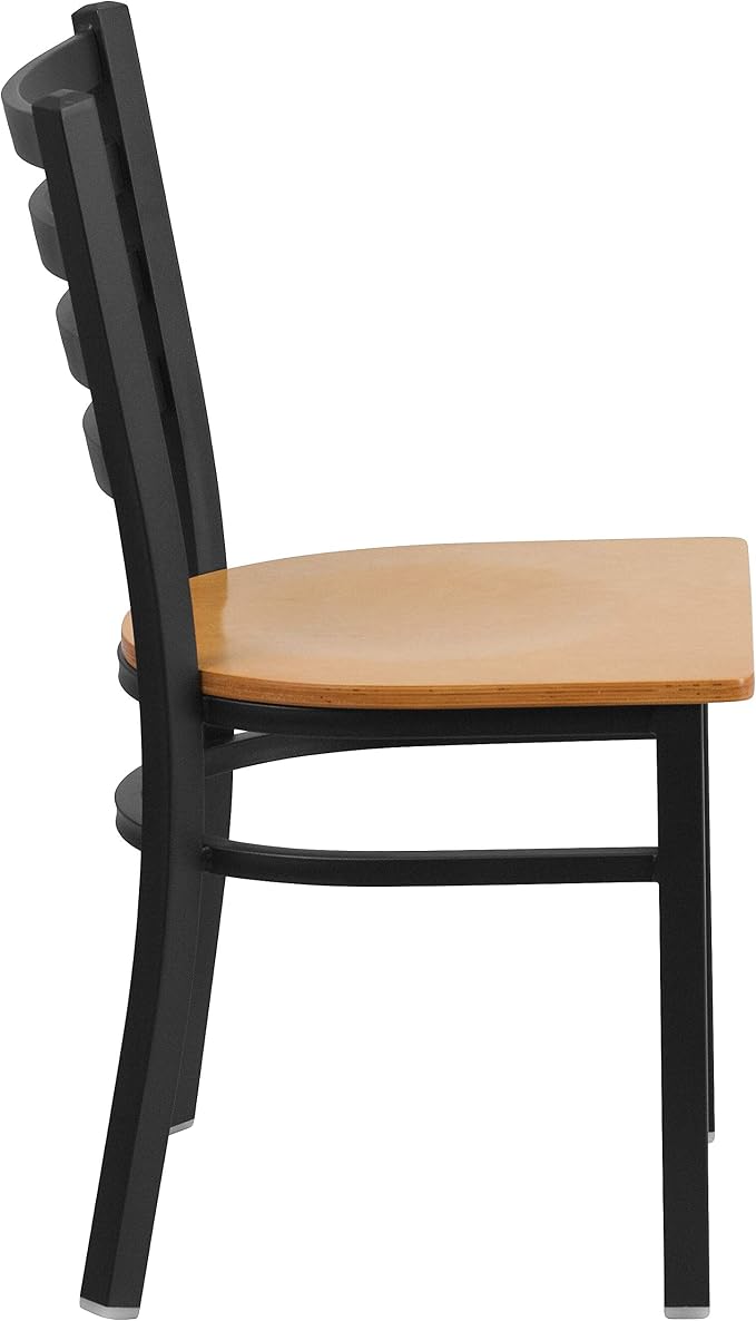 Flash Furniture HERCULES Series Black Ladder Back Metal Restaurant Chair - Image 4
