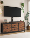 TV Stand with Mount, Fabric Dresser with 6 Drawers by Unknown