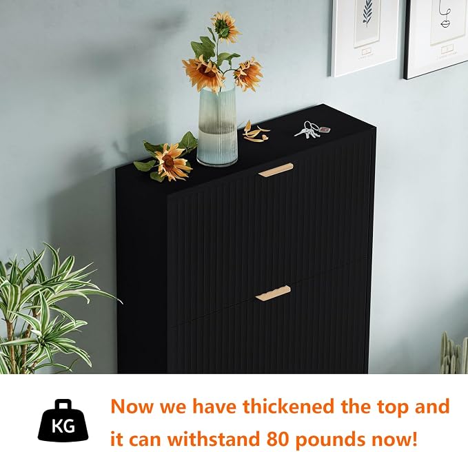Shoe Cabinet Storage, Modern Freestanding Organizer - Image 3