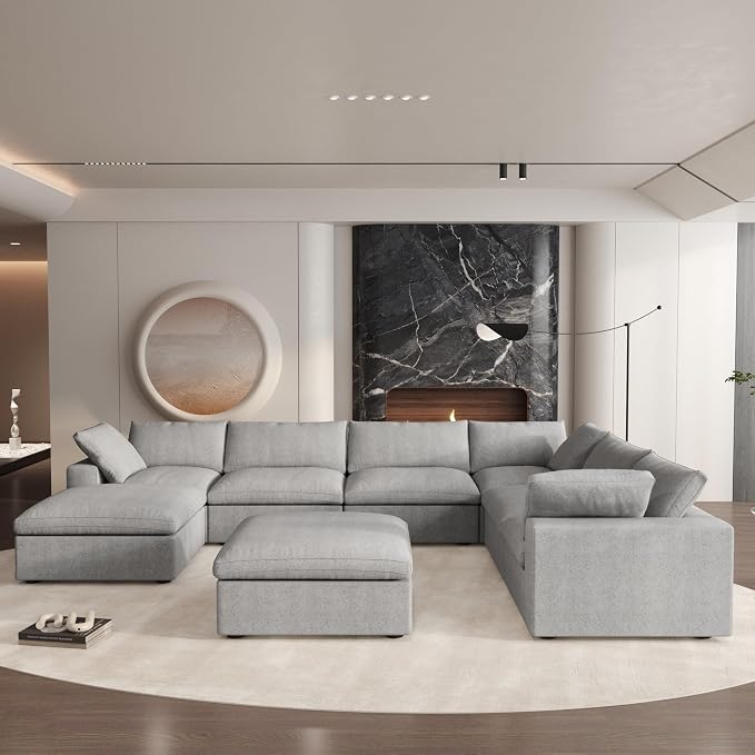 Cloud Modular Sectional Sofa, 8 Seater Sofa Wide Deep Seat Couches, Sofa Covers - Image 3