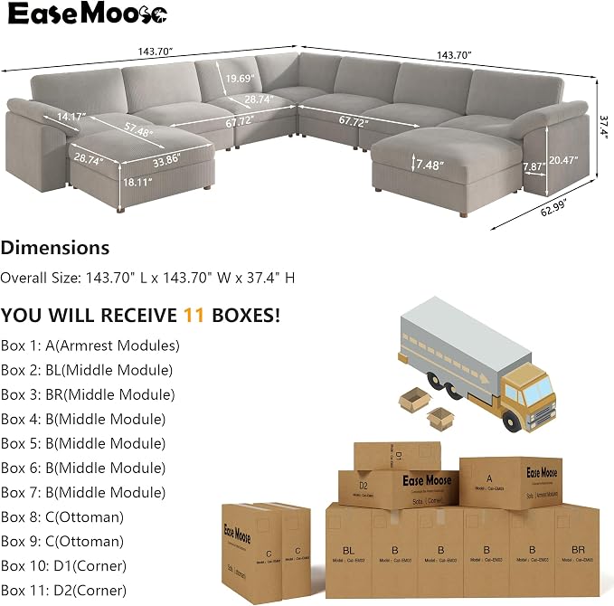 EASE MOOSE Oversized Modular Sectional Sofa - Image 2