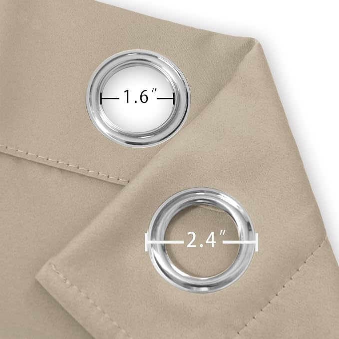 LEMOMO Khaki Thermal Blackout Curtains/42 x 84 Inch/Set of 2 Panels Room - Image 5