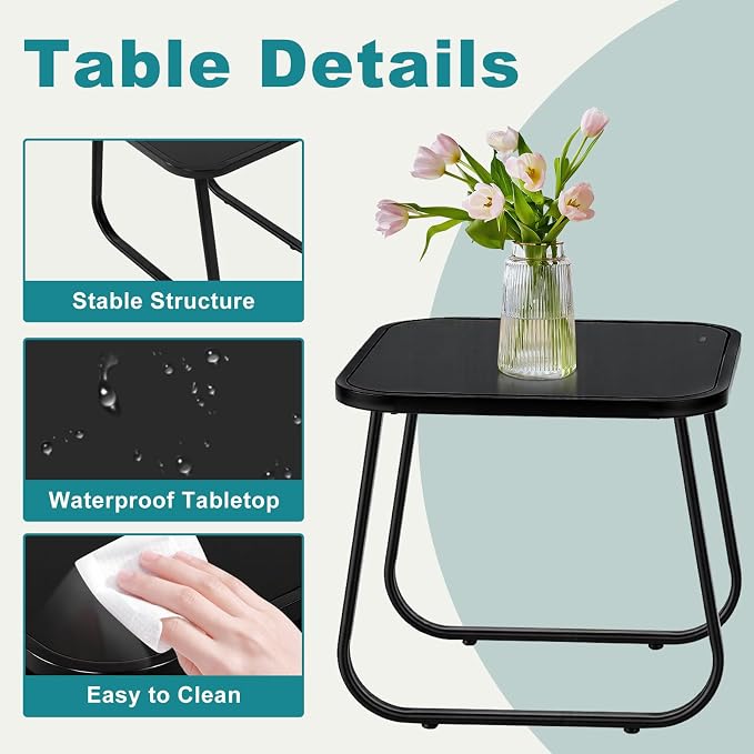 DUMOS 3 Piece Patio Furniture Set，Outdoor Patio Furniture Set - Image 4