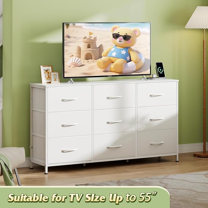 WLIVE 47''W Dresser for Bedroom, 55 inch TV, Wide Chest of Drawers - Image 4