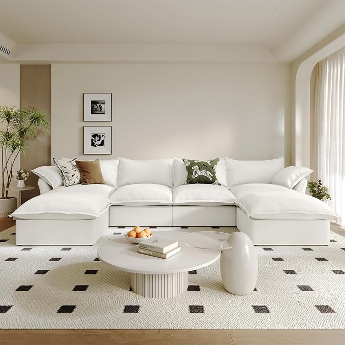 6 Seat U Shape Modular Sectional Couch Sofa - Image 3