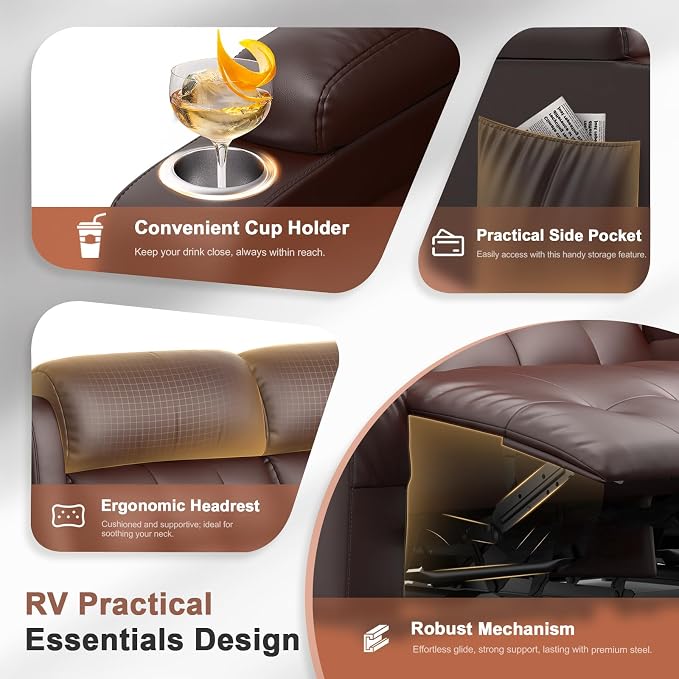 Power Loveseat Recliner with 2-Point Graphene Heat & Massage, Under-Seat - Image 5