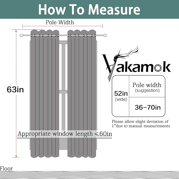 Yakamok Blackout Curtains Room Darkening Thermal Insulated - Image 7