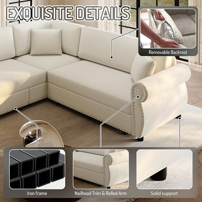 88.2" Sectional Sleeper Sofa - Image 6