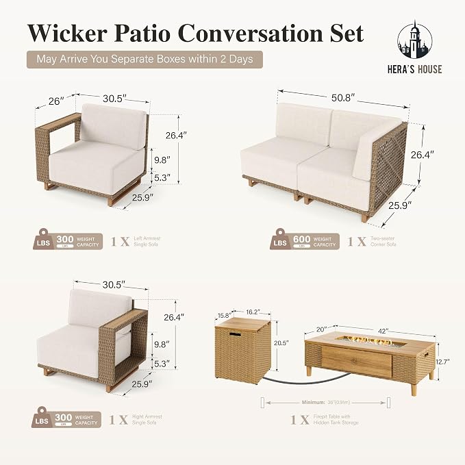 SUNSHINE VALLEY Patio Furniture Set, Sectional Outdoor Conversation Sets - Image 6