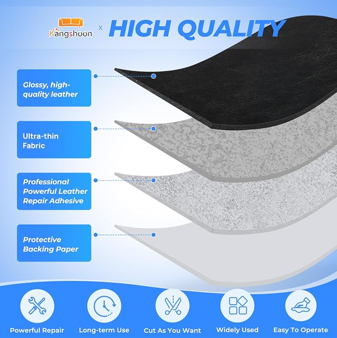 Kangshoon Leather Repair Patches, 17X79 Inch Self-Adhesive Leather Repair Tape - Image 7