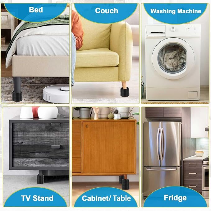 Bed Risers 1 inch, 2 inch, 3 inch, 4 inch Heavy Duty, Adjustable Furniture Riser - Image 6
