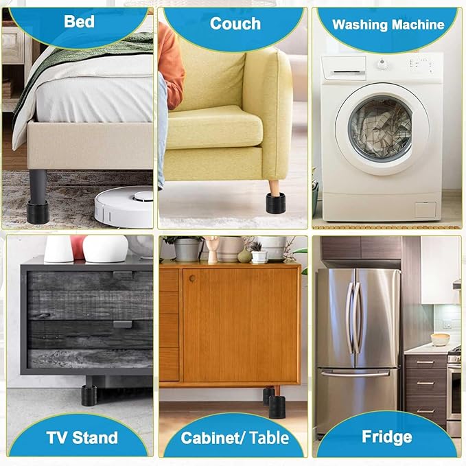 Bed Risers 1 inch, 2 inch, 3 inch, 4 inch Heavy Duty, Adjustable Furniture Riser - Image 6