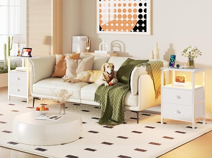 Furologee Nightstands Set of 2, End Tables Set of 2 - Image 2