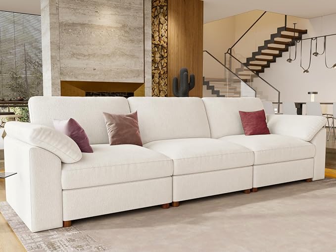 EASE MOOSE Modern 3 Seat Sectional Modular Sofa, FSC Certified Chenille Comfty - Image 8