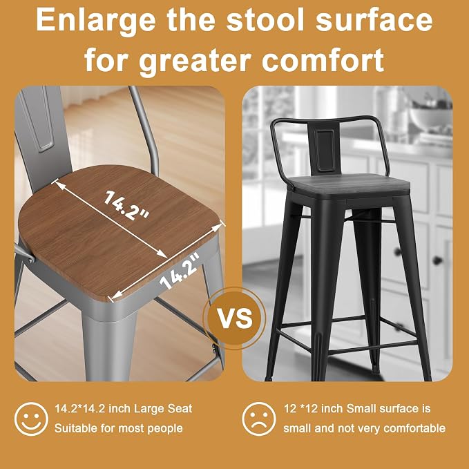Andeworld Metal Bar Stools Set of 4, 30 inch Bar Height Barstools - Image 4