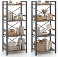 Tangkula 3-Tier Industrial Bookshelf, 16.5" Width Wooden Open Bookcase by TANGKULA