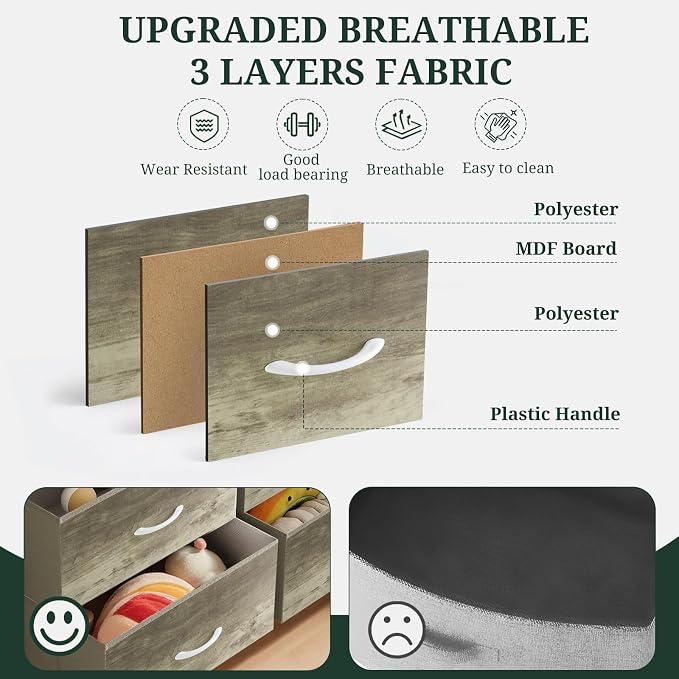 8-Drawer Dresser for Bedroom, Anti-Tip Tall Storage Organizer Chest of Drawers - Image 7