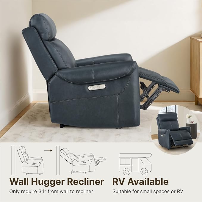 KISLOT Leather Recliner Chair for Adults Wall Hugger RV Recliner - Image 4