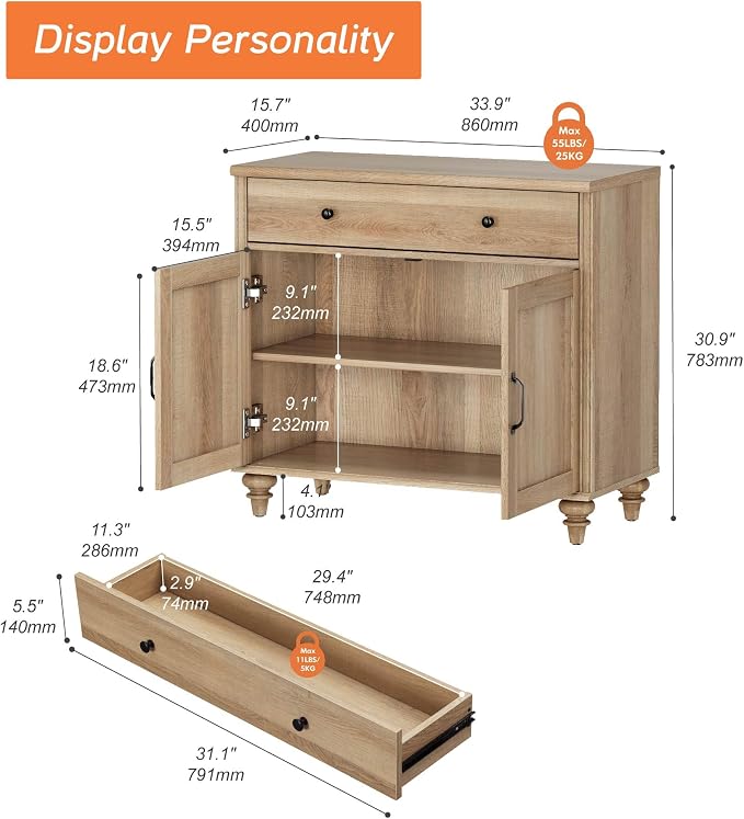 WAMPAT TV Stand for 43 inch TV - Image 3