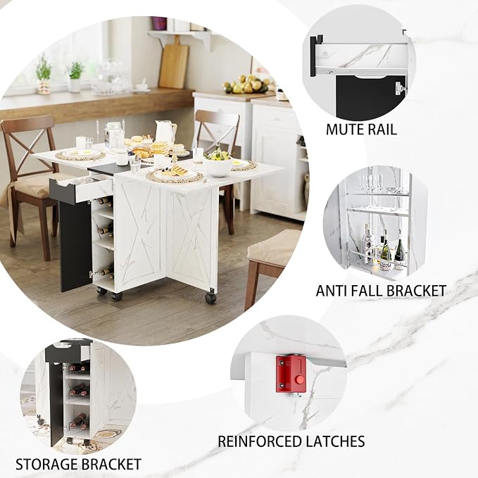 3imothrix Folding Dining Table, Dinner Table - Image 7