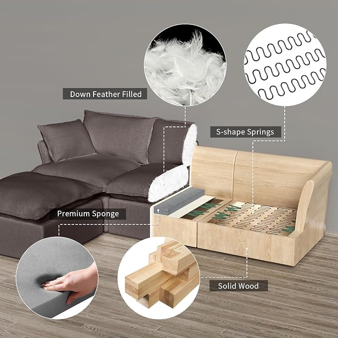 Cloud Sectional Couches, Down Filled Sofa - Image 4