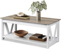 WLIVE Farmhouse Coffee Table, Modern Center Table by WLIVE