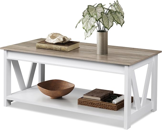 WLIVE Coffee Table, Wood Center Table - Image 9