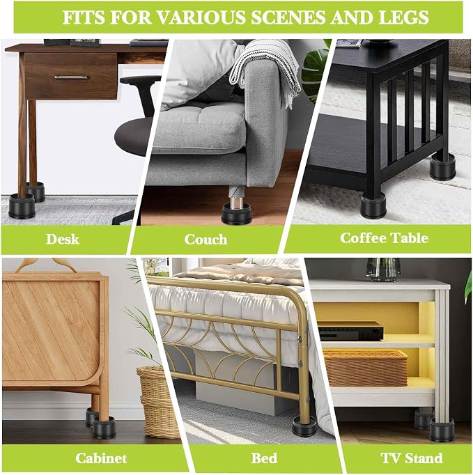 4 Pack Furniture Risers 1 Inch, Adjustable Bed Risers Heavy Duty - Image 3