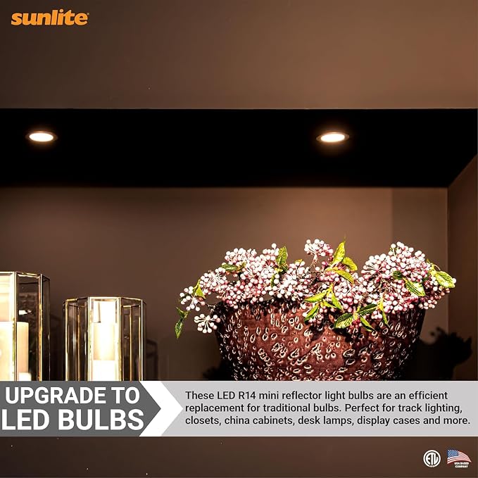 Sunlite LED R14 Mini Flood Light Bulbs, 4 Watts, 250 Lumens, Medium Base - Image 5