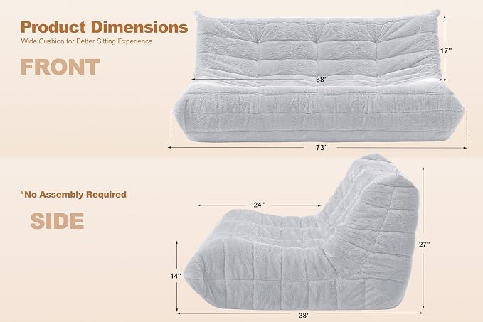 Bean Bag 3-Seater Chair Big Sofa Beanbag Chair - Image 2
