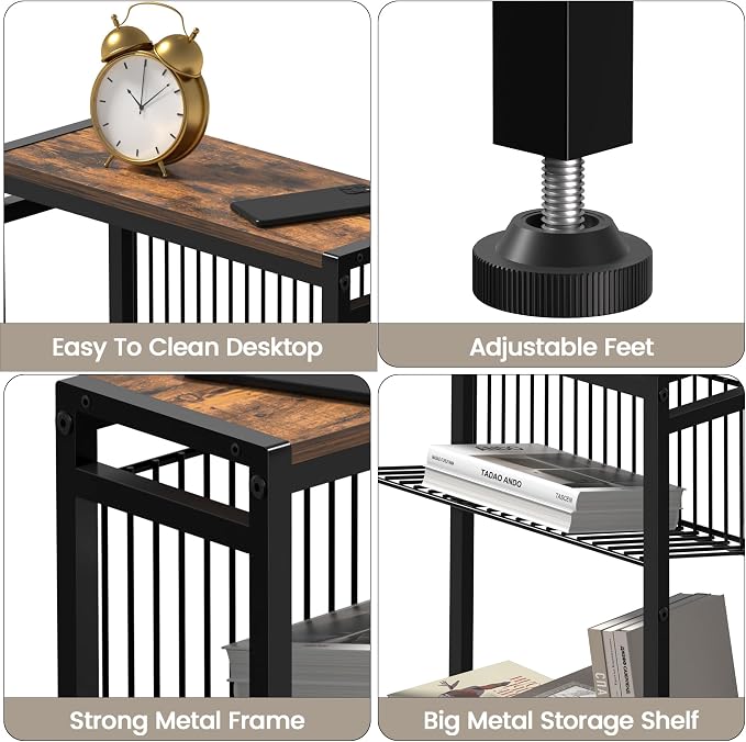Small Side Table for Small Space, 3-Tier Narrow End Table - Image 8