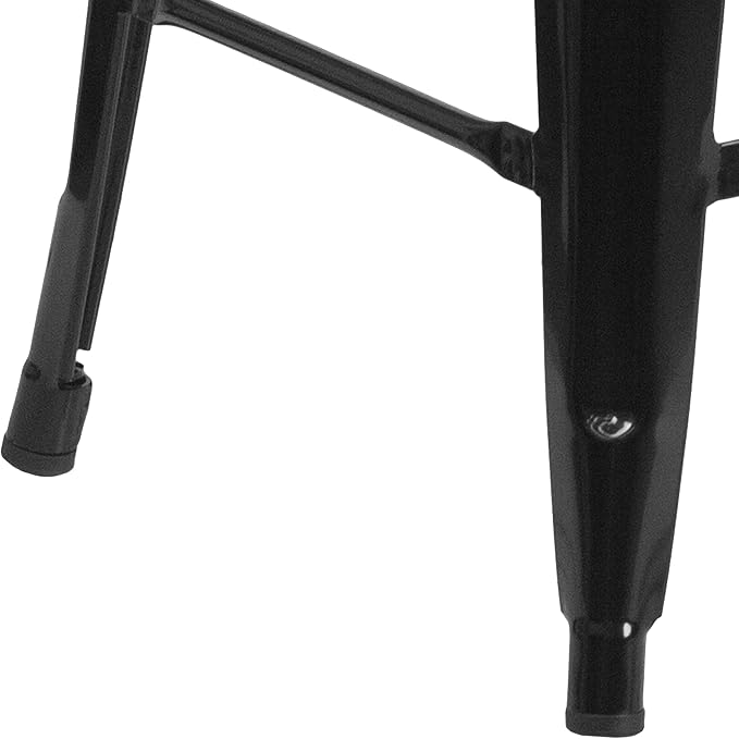 Flash Furniture Lily 4 Pack Commercial Grade 24" High Backless Black Metal - Image 7