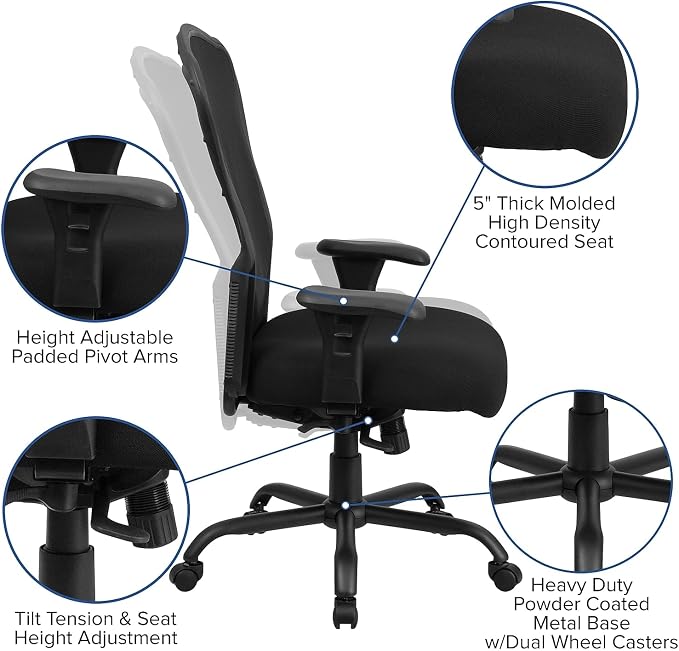 Flash Furniture HERCULES Series 24/7 Intensive Use Big & Tall 400 lb. Rated - Image 6