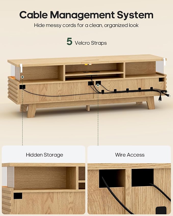 HAUOMS 59" TV Stand for Living Room - Image 6