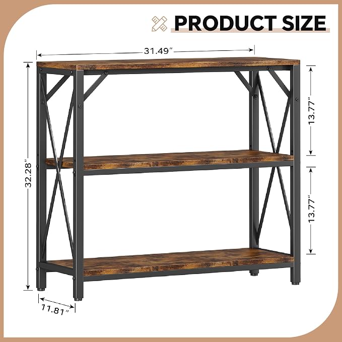 Homeiju Console Table 31.5" Width, 3-Tier Entryway Table - Image 3