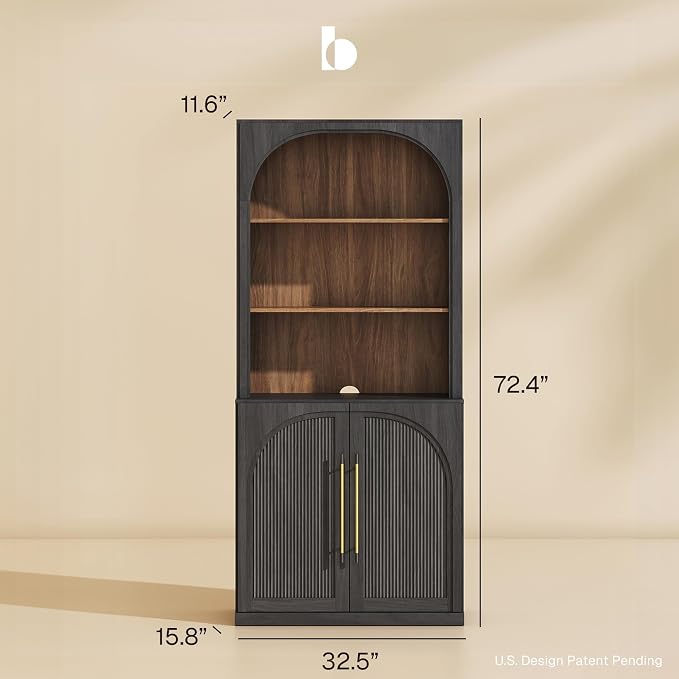 BELLEZE 72" Tall Storage Cabinet - Image 2