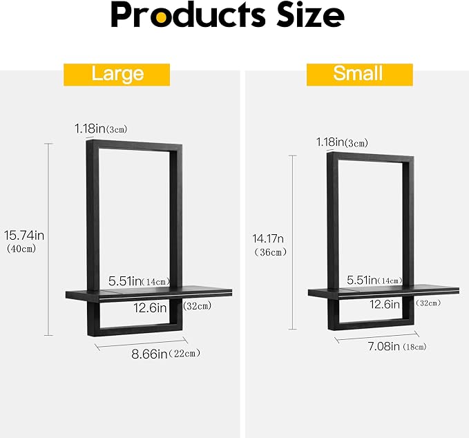 PHOENANCEE Square Floating Shelves, Wall Plants Holder, Bathroom Wall Decor - Image 3