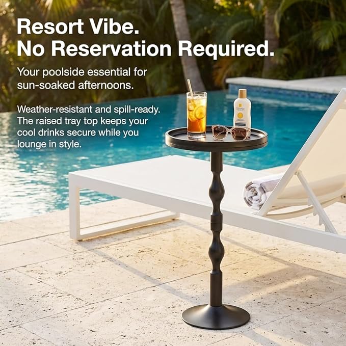 Small Round Drink Table, Pedestal Tables, Small Round Side Table - Image 8