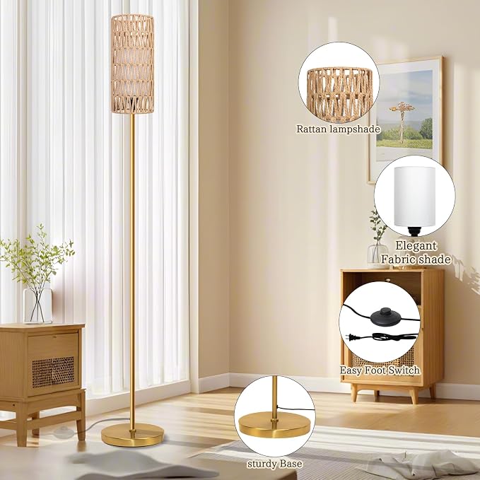 Ruiever Floor Lamp for Living Room, Farmhouse Floor lamp, Modern Standing lamp - Image 3