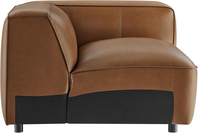 Modway Auren Vegan Leather Right Modular Armchair in Coffee - Image 6