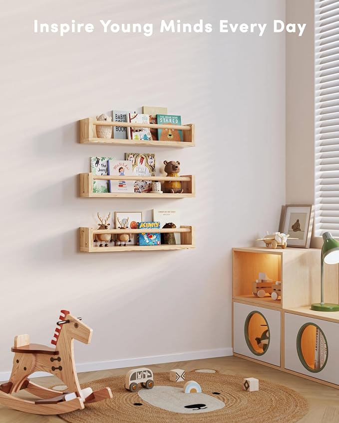 G&W Gruwald Nursery Book Shelves, Hanging Bookshelf, Wall Book Shelves - Image 6