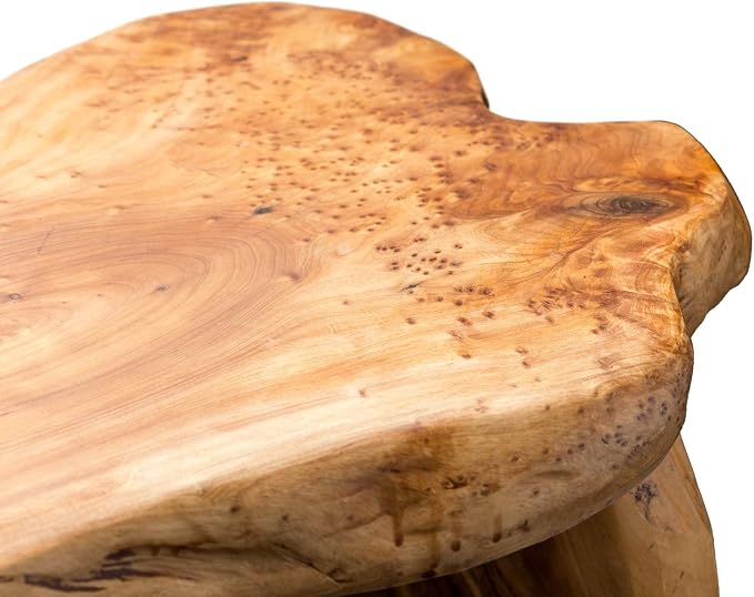 Natural Edge Cedar Wood Tree Stump Indoor/Outdoor Stool, Garden Bench, Night - Image 8
