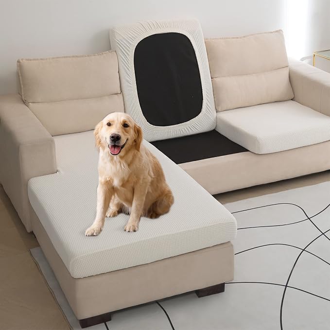 Water Repellent Sectional Couch Covers L Shaped Sofa Cushion Covers, Stretch - Image 5