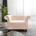 Living Room Chair, Modern Velvet Chesterfield Sofa Chair, Mid Century Single by RUSTYER