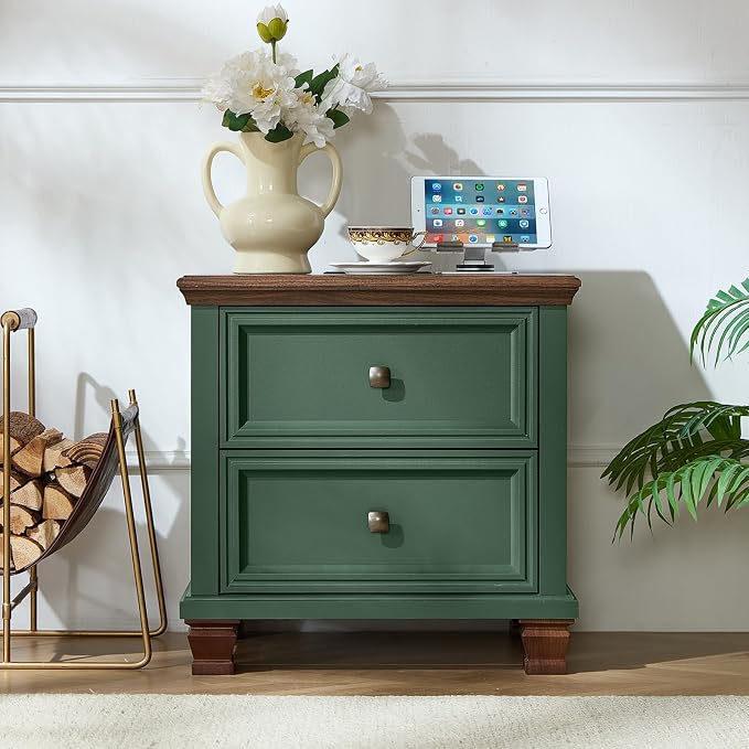 SAVOR LIFE Farmhouse Nightstand Set of 2 - Image 3