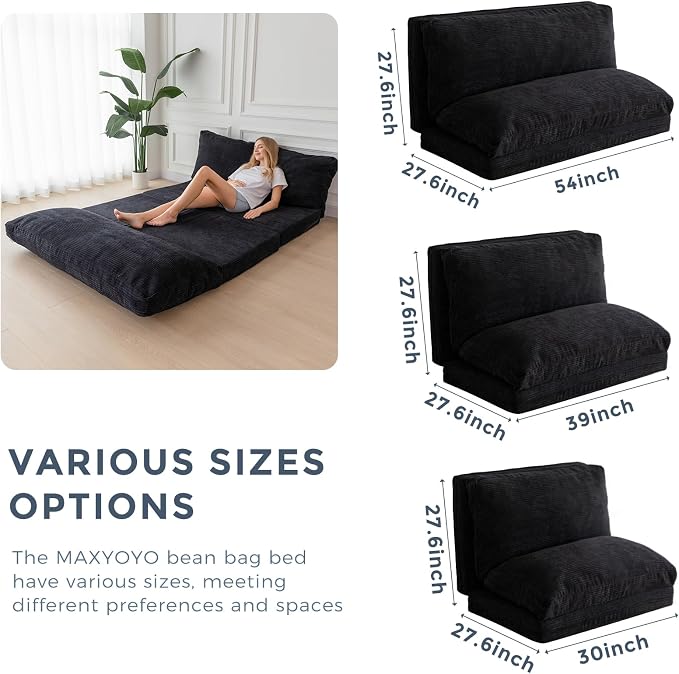 MAXYOYO Folding Sofa Bed, Extra Thick and Long Floor Sofa Convertible Sleeper - Image 2