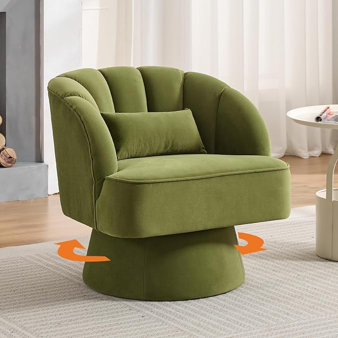 Garvee Ultra-Plush Swivel Accent Chair, 360° Barrel Lounge Chair - Image 8