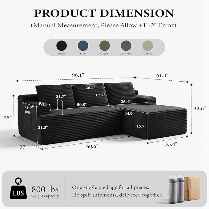 Sectional Couches for Living Room Cloud Couch Sofa - Image 2