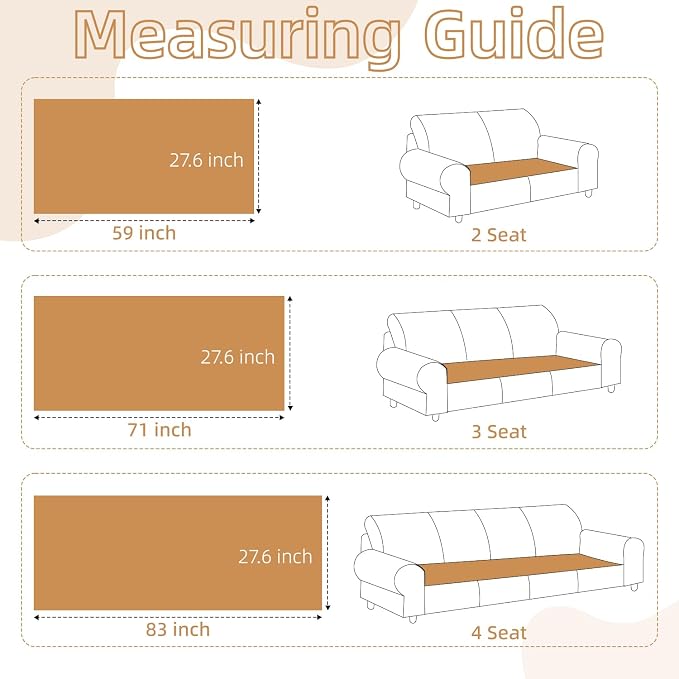 Dog Couch Cover for Sofa 100% Waterproof Faux Linen Sofa Covers for 3 Cushion - Image 6