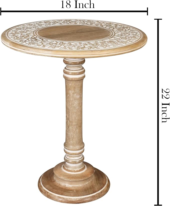Lightnpro Carved Round End Table - Image 2